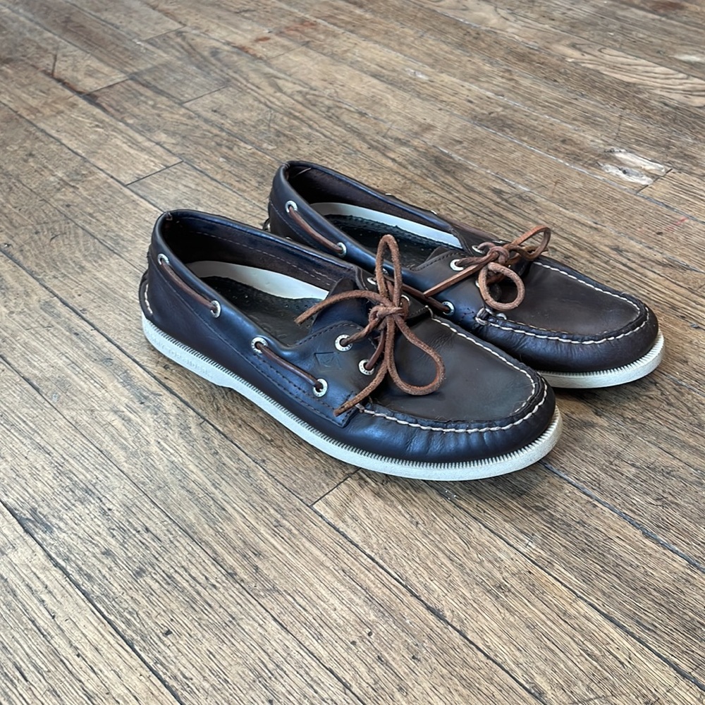 SPERRY TOP-SIDER mens boat shoes brown size 8.5